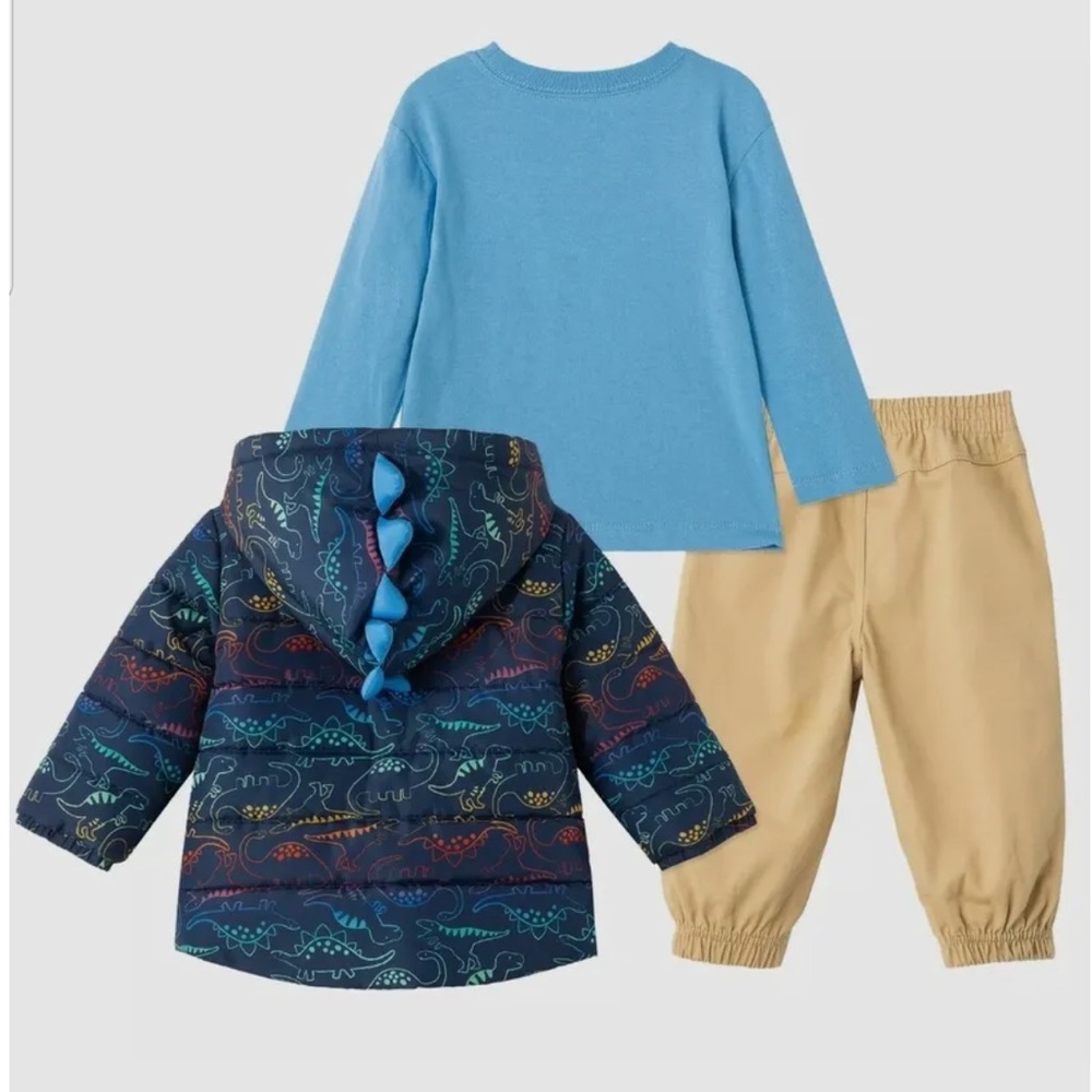 dinosaur puffer jacket set - Picture 3 of 6